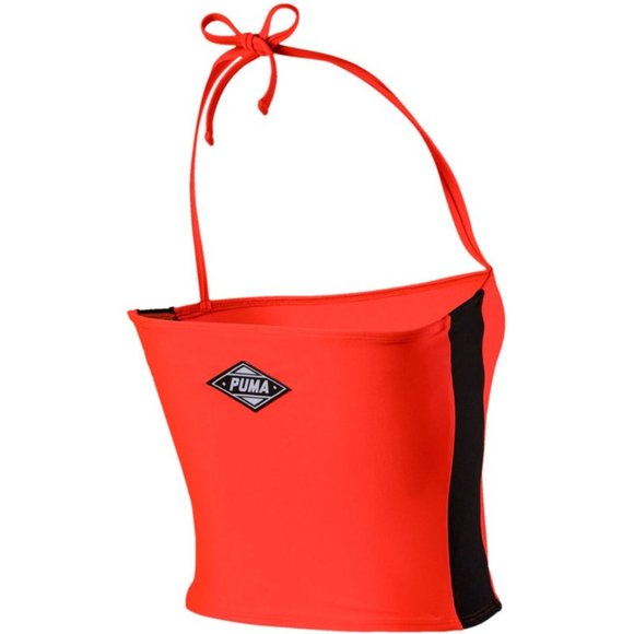 Puma LUXTG Orange And Black bandeau top Crop - Picture 3 of 6